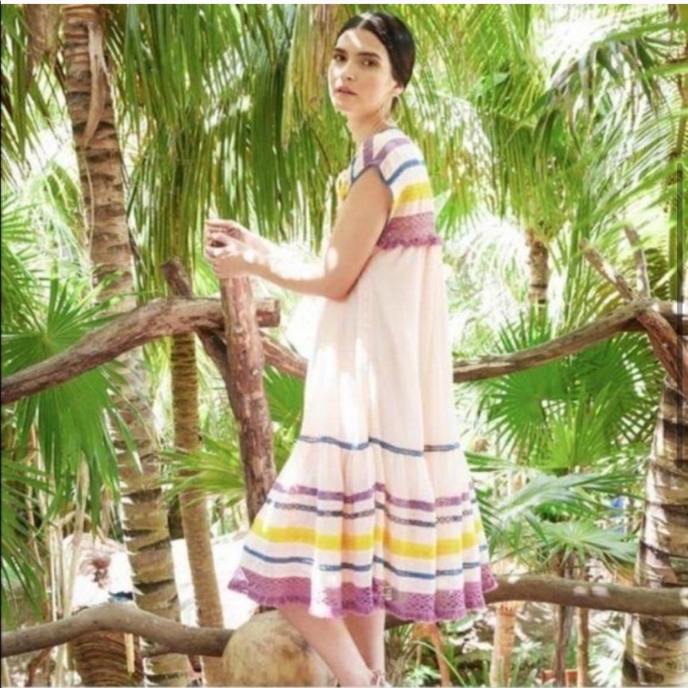 Free People Carolina K Boho Crochet Midi Dress S - Picture 5 of 6